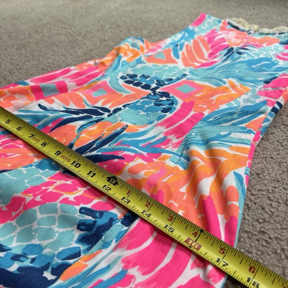 LILLY PULITZER ALEXA SHIFT SLEEVELESS DRESS, Front Zipper MULTI COLORED Size 00 - Picture 4 of 12
